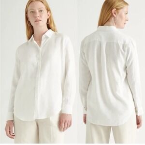 QUINCE 100% European Linen Long Sleeve Button Down Shirt‎ Costal Size XL NWT